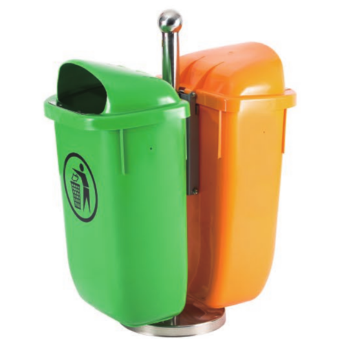 Pole Bin with Metal Stand