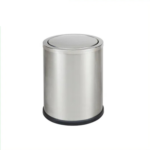 Stainless Steel Rounded Dust Bin with Flip for Bathroom