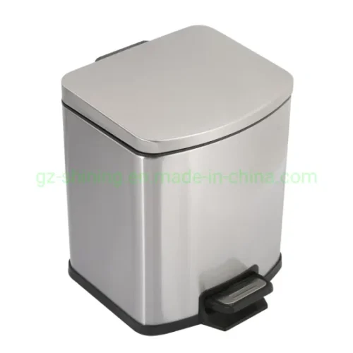 Stainless-Steel-Step-on-Garbage-Bin-Square-Shape-KL-013-12-Litre-